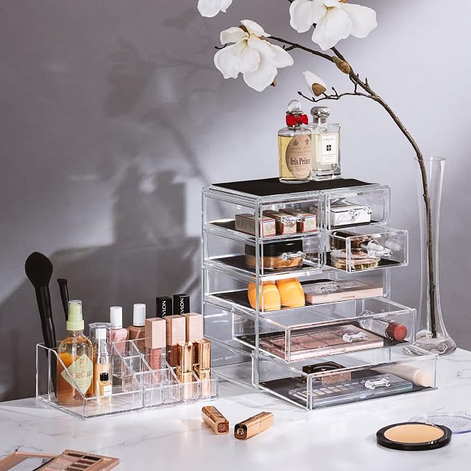 Sorbus Acrylic Makeup Organizer Set, 7-Drawer Vanity & Countertop Cosmetic - Image 3