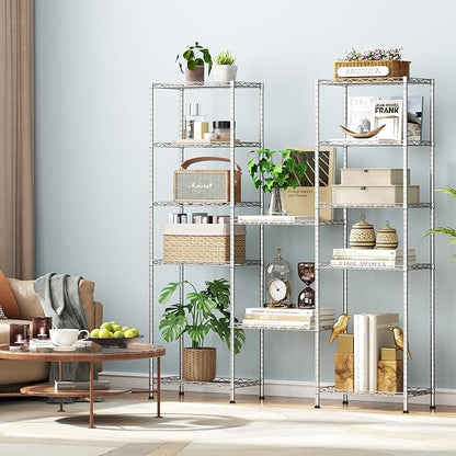 HOMEFORT 6-Shelving Unit, Adjustable Wire Shelving, Metal Wire Shelf Rack - Image 6