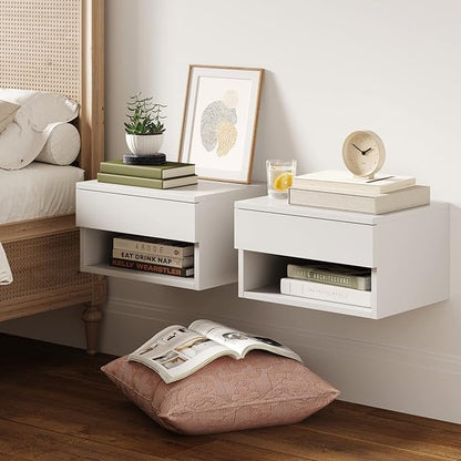 Nathan James Jackson Wall Mounted Floating Bedroom Nightstand by Unknown