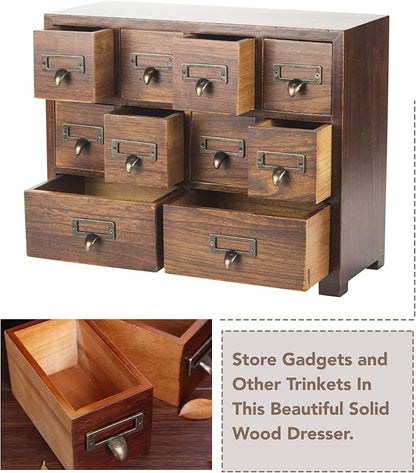 Traditional Card Catalog Solid Wood Small Chinese Medicine Small Curio Cabinet - Image 6