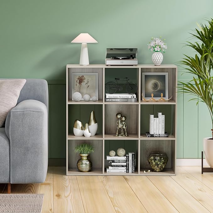 ZenStyle 9 Cube Storage Shelf Organizer, Wooden Bookshelf System Display Cube - Image 7