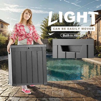 51 Gallon Resin Deck Box, Lockable Patio Outdoor Storage Box - Image 6