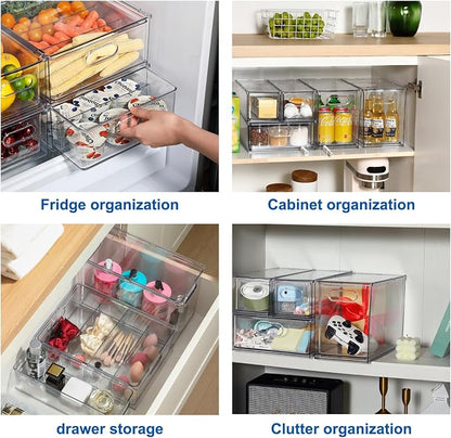 Fridge Drawer Pull Out Stackable Bins, Fridge Organizer Storage - Image 7