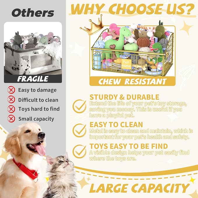 Kaiferty Indestructible Dog Toy basket, Medium Toy Box - Image 2
