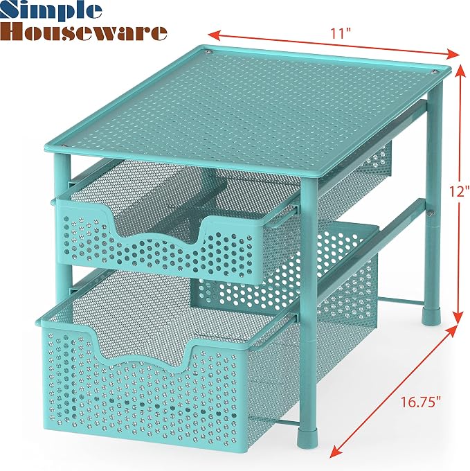 Simple Houseware Stackable 2 Tier Sliding Basket Organizer Drawer - Image 3