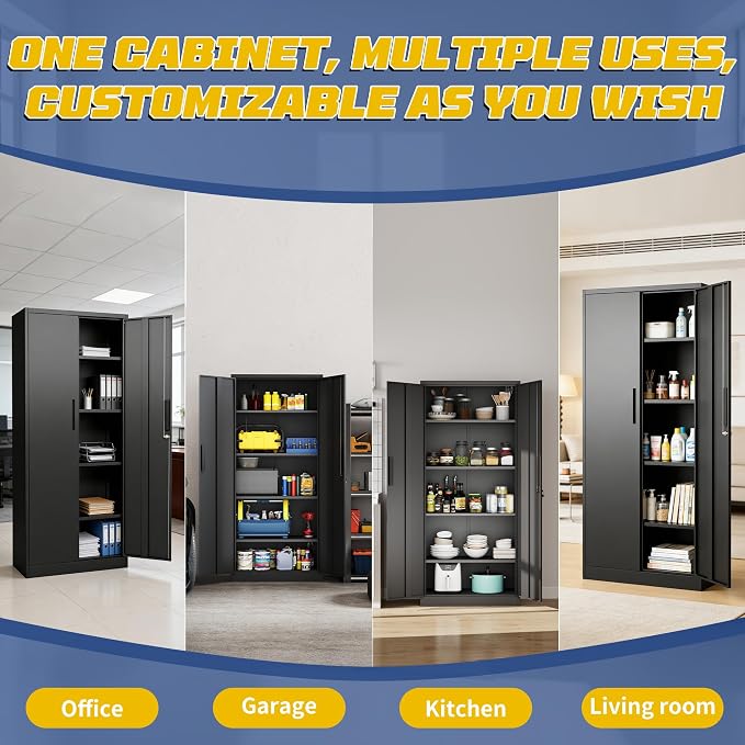 Metal Garage Storage Cabinet, Home Office, Office Cabinet - Image 8
