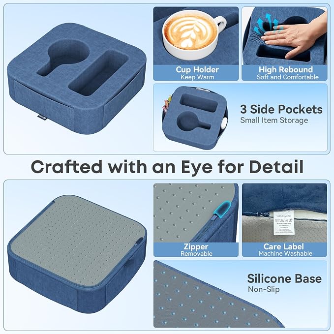 Couch Cup Holder Pillow, Couch Caddy - Image 3