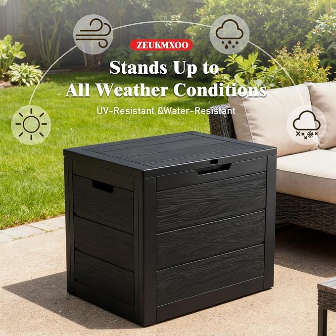 35 Gallon Outdoor Storage Box Waterproof, Deck Boxes Outdoor Waterproof - Image 5