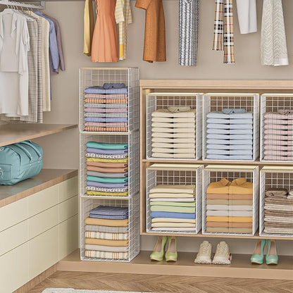 Hencawima 3-Pack Taller Stackable Closet Organizers and Storage - Image 5
