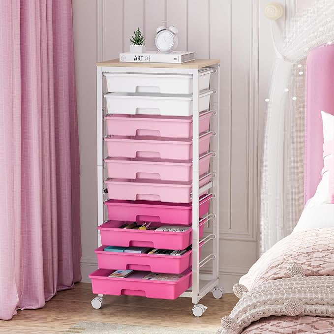 Rolling Cart with Drawers, 10 Drawer Rolling Cart, Storage Cart, Utility Cart - Image 2