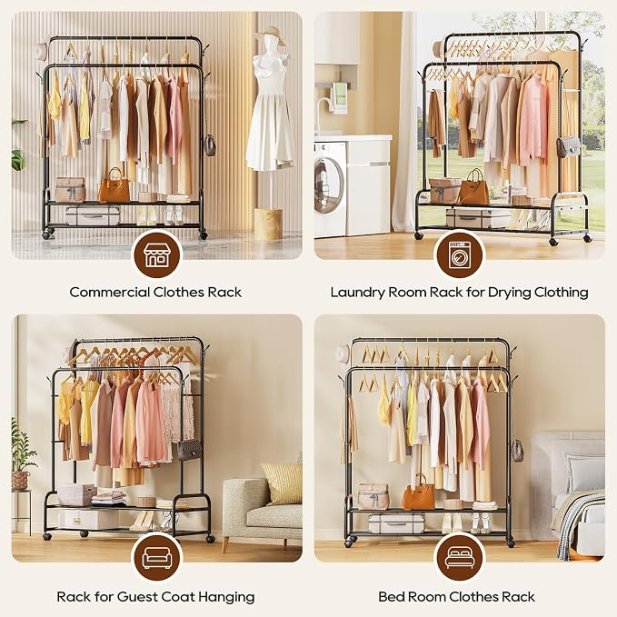 TigerParty Double Rods Clothes Rack - Image 7