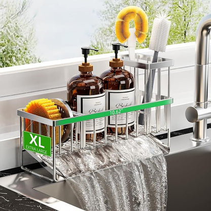 Cisily Extra Large Silver Kitchen Sink Caddy Organzier by CISILYHOMELIFE
