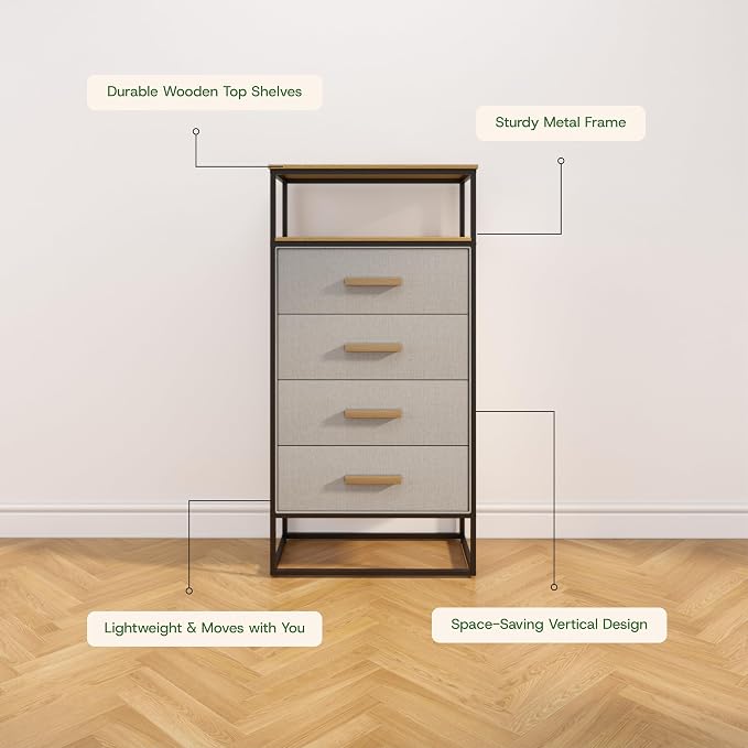tinge Zana Premium Fabric Dresser - Image 5