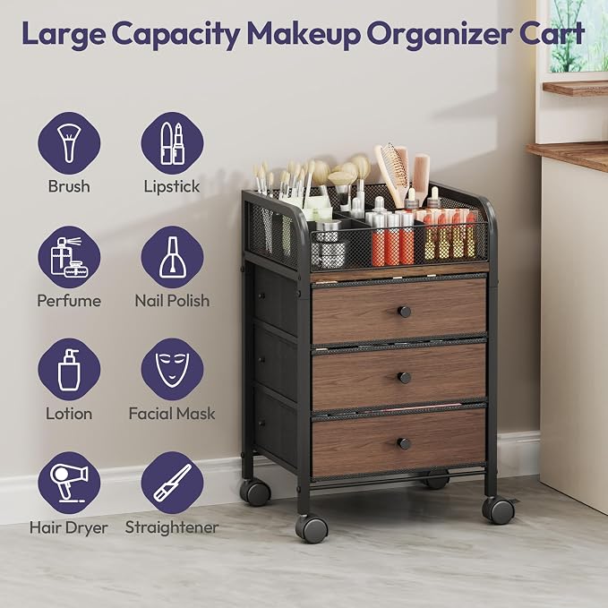 SWTYMIKI Rolling Makeup Organizer Cart - Image 4