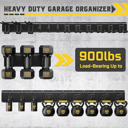 64" Garage Wall Tool Organizer, 900 Lbs Heavy Duty Steel Garden Tool Storage - Image 3