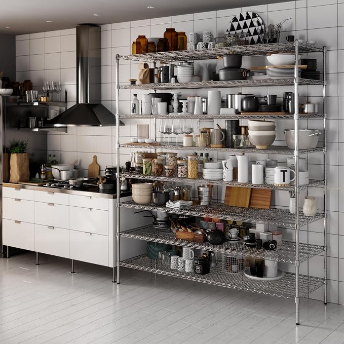 24" Deep x 72" Wide x 86" Height Wire Shelving Kit | 8-Tier | NSF Commercial - Image 2