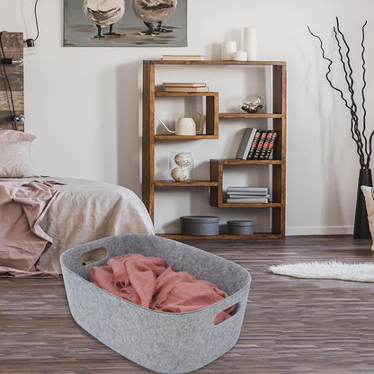 Welaxy Large Storage Basket Felt Open Desk Organize bin Shelf baskets - Image 3