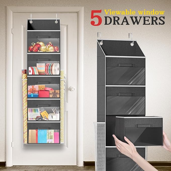 Over Door Wrapping Paper Organizer Storage - Image 5