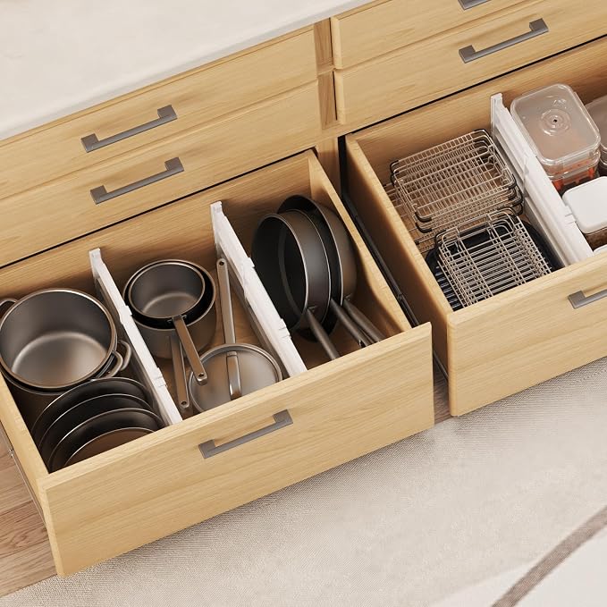 Lifewit 8" High 4 Pack Deep Drawer Dividers, 13.8-22.5" Adjustable Dresser - Image 10