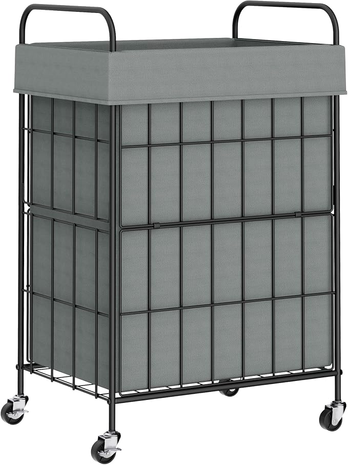 Laundry Hamper with Wheels, 90L Laundry Basket with Handle, Laundry Sorter with by Heeytilly