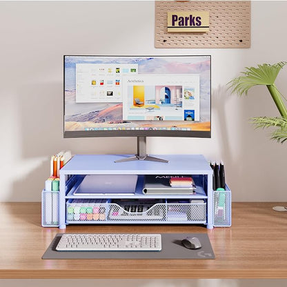 OPNICE Desk Organizers and Accessories, 2-Tier Computer Monitor Stand Riser - Image 2