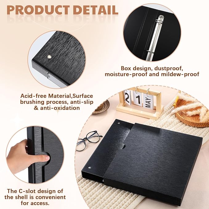 Affrolling 2 Pack Acid Free Film Protector Storage Box 3 Ring Negative Binder - Image 3