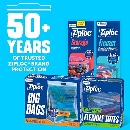 Ziploc Flexible Totes, X-Large Size, 22 Gallon, Flexible & Stackable Clothing - Image 6