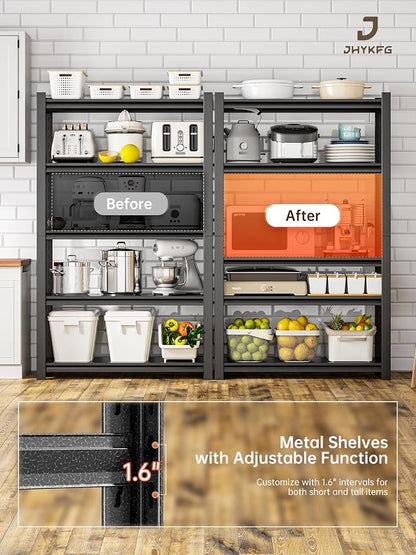 JHYKHG 72" H Storage Shelves, 5-Tier Heavy Duty Garage Shelving, Adjustable - Image 4