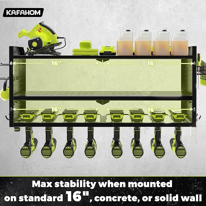 KAFAHOM Power Tool Organizer，Large 8 Drill Holder Wall Mount - Image 3