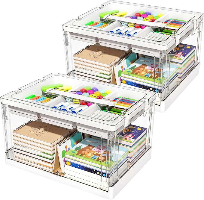 24QT 2Packs Clear Craft Organizers and Storage by Unknown