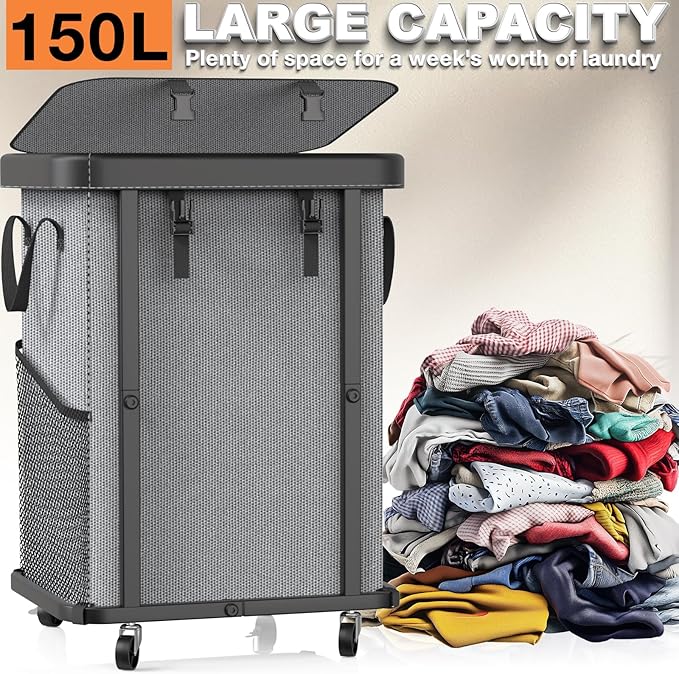 150L Large Fashion Laundry Basket - Image 3