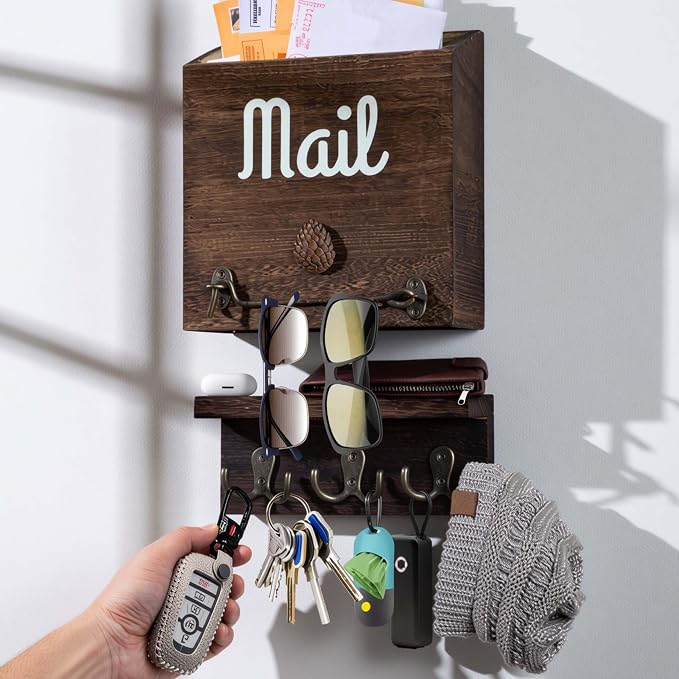 eBun Narrow Wood Mail Holder by eBun