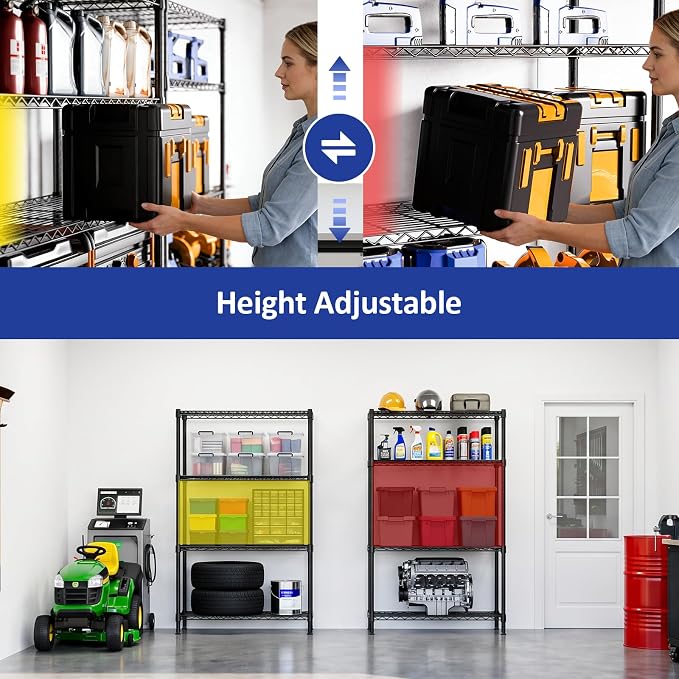 4-Tier Shelf Unit Organizer, 36 Inch Wire Shelf Rack - Image 7