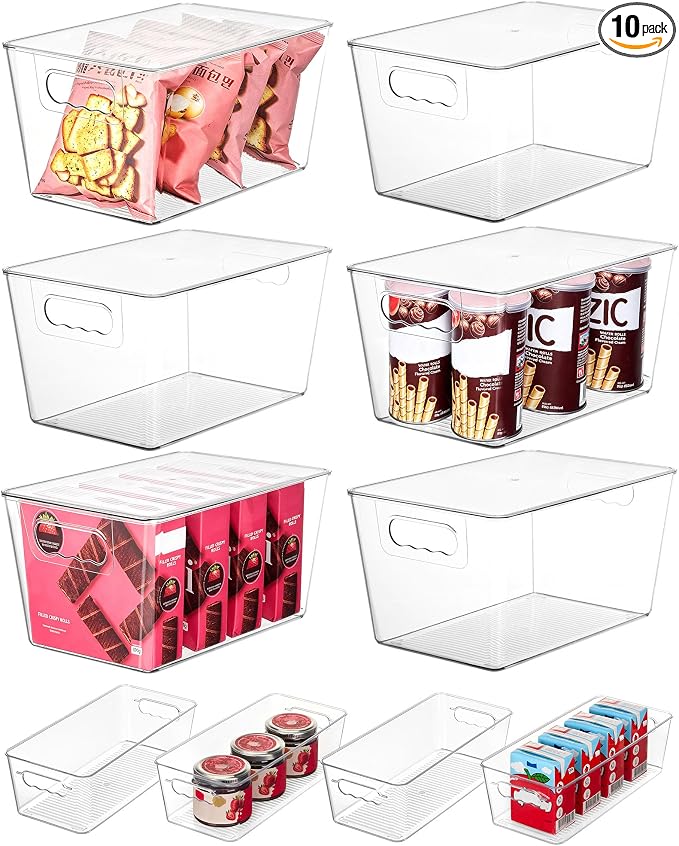 Vtopmart 10 Pack Clear Storage Bins by Vtopmart