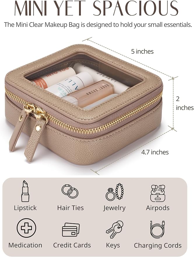 Popvibe Clear Makeup Bag Travel Cosmetic Case Transparent Toiletry Bag - Image 5