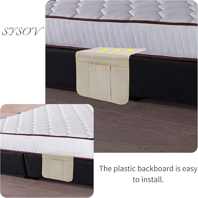 Bedside Caddy Bedside Storage Organizer Magazine Phone Tablet iPad Remote Holder - Image 4