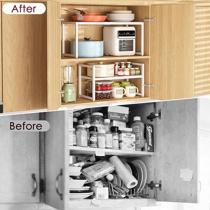 Expandable Kitchen Storage Shelves, 100LBS Heavy Duty Metal Shelving Unit - Image 9