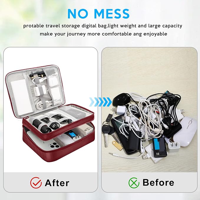 CILLA Electronic Organizer Travel Case, Travel Cord Organizer Case Portable - Image 4