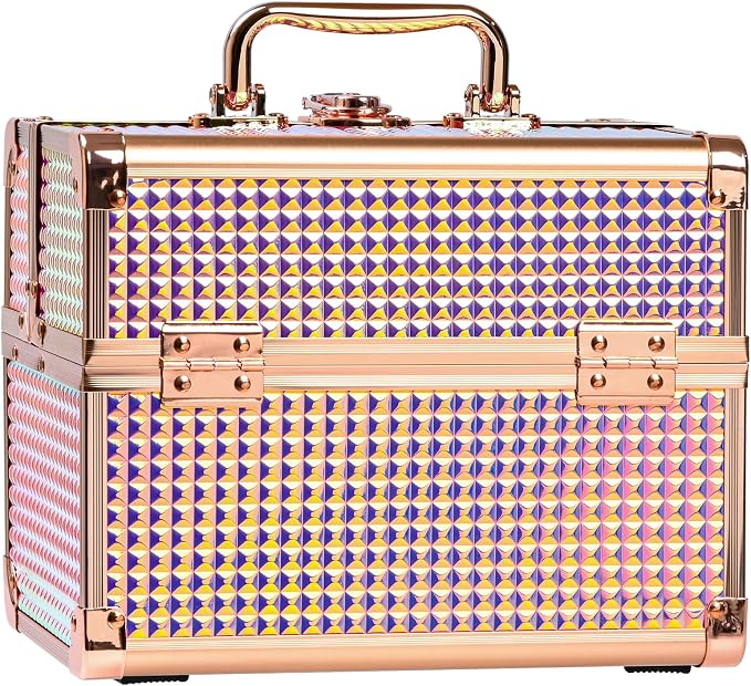 Makeup Case Organizer, Makeup Train Case, Trays Cosmetic Box Portable, - Image 7