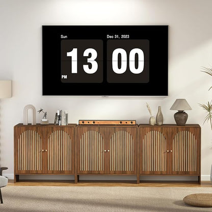 Sideboard Buffet Cabinet with Storage, Wood Arched Storage Cabinet with 2 Doors - Image 7