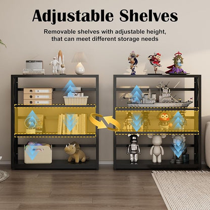 3 Tier Bookcase, Industrial Bookshelf, Home Office Bookcase Shelf Storage - Image 5