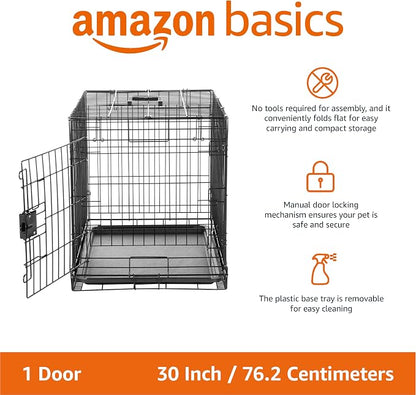 Amazon Basics Durable, Foldable Metal Wire Dog Crate - Image 2