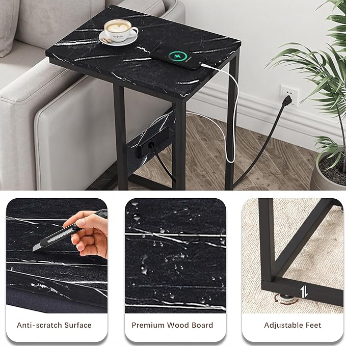 VECELO C Shaped End Side Table - Image 9