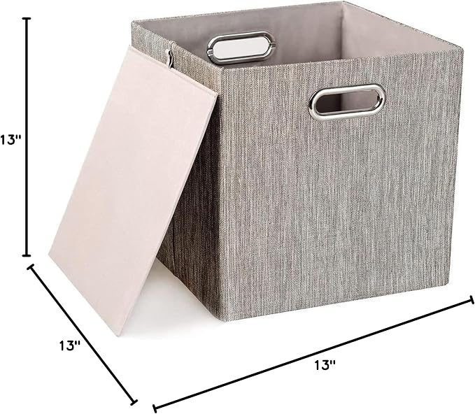 Posprica 3X Thicker Fabric Storage Cubes 13 inch Collapsible Storage Bins - Image 8