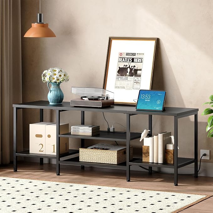 HOOBRO TV Stand with Power Outlets to 65 Inches, TV Console Table with Open - Image 5