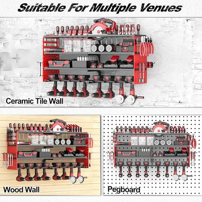 Power Tool Organizer Wall Mount, Cordless Drill Hanger Storage Rack 8 Drill - Image 7