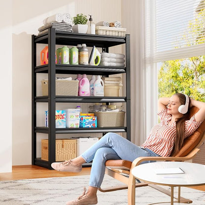 Set of 3 Garage Shelving 5-Tier Heavy Duty Storage Shelves, Adjustable Metal - Image 2