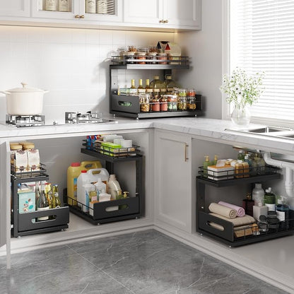 Under Sink Organizer Upgrade To Professional Rails, 2-Tier Dual Pull Out - Image 8