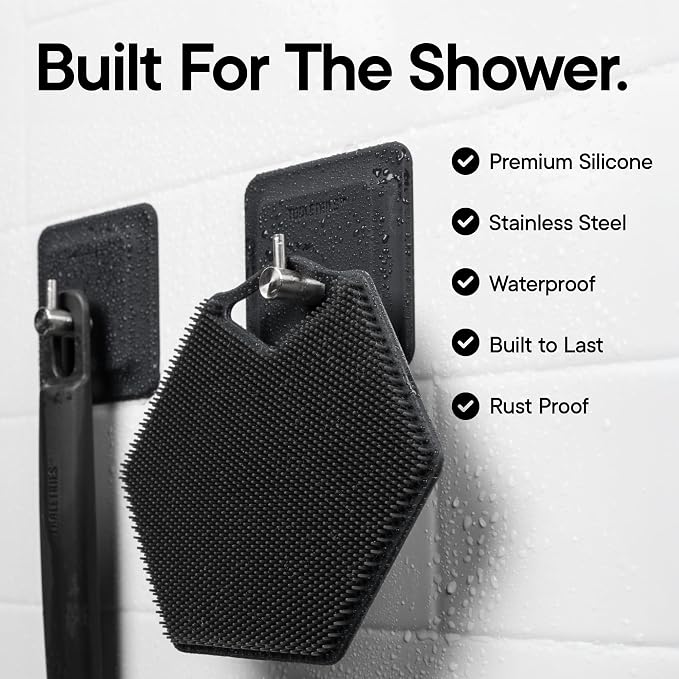 TOOLETRIES Arnold Silicone Shower Hook, Adhesive Bathroom Hook - Image 4