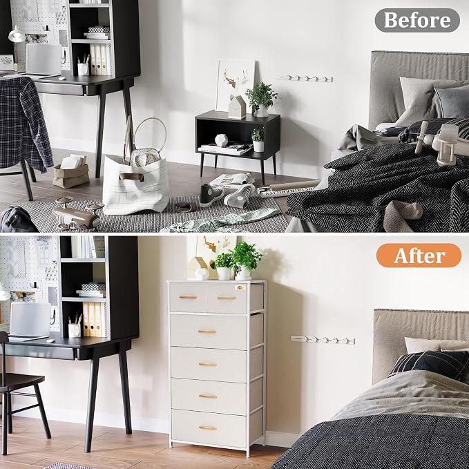 Tall Dresser for Bedroom, Fabric Storage Tower - Image 3